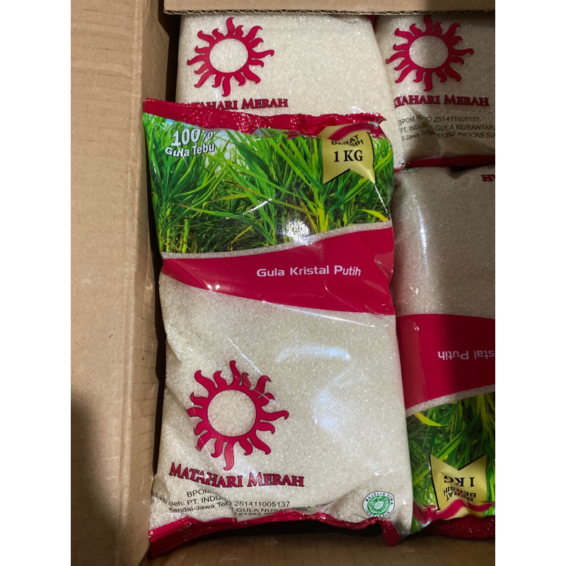 

gula kristal putih matahari merah