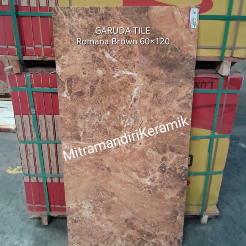 Granite Lantai 60x120 ROMANA BROWN/GLOSSY/GARUDA TILE