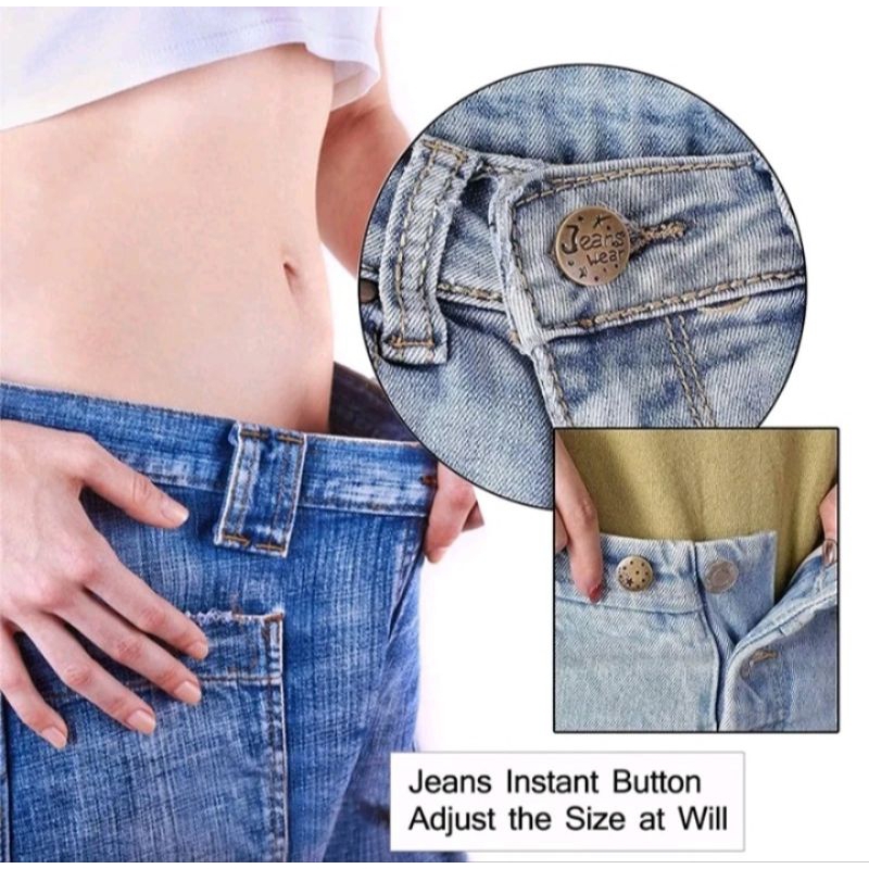 Kancing Jeans Adjuse Logam Kancing Pengecil Jeans