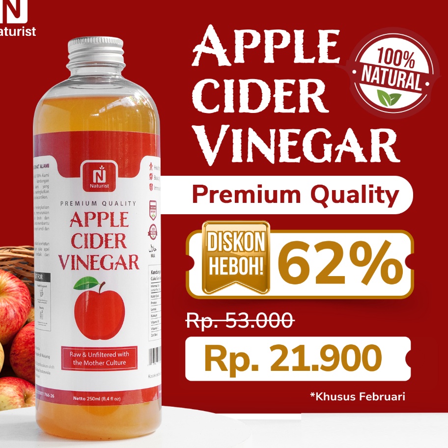 

Jangan Sampai Kehabisan NATURIST CUKA APEL ORGANIK WITH THE MOTHER APPLE CIDER VINEGAR MINUMAN DIET KESAHATAN APPLE VINEGAR 5ML