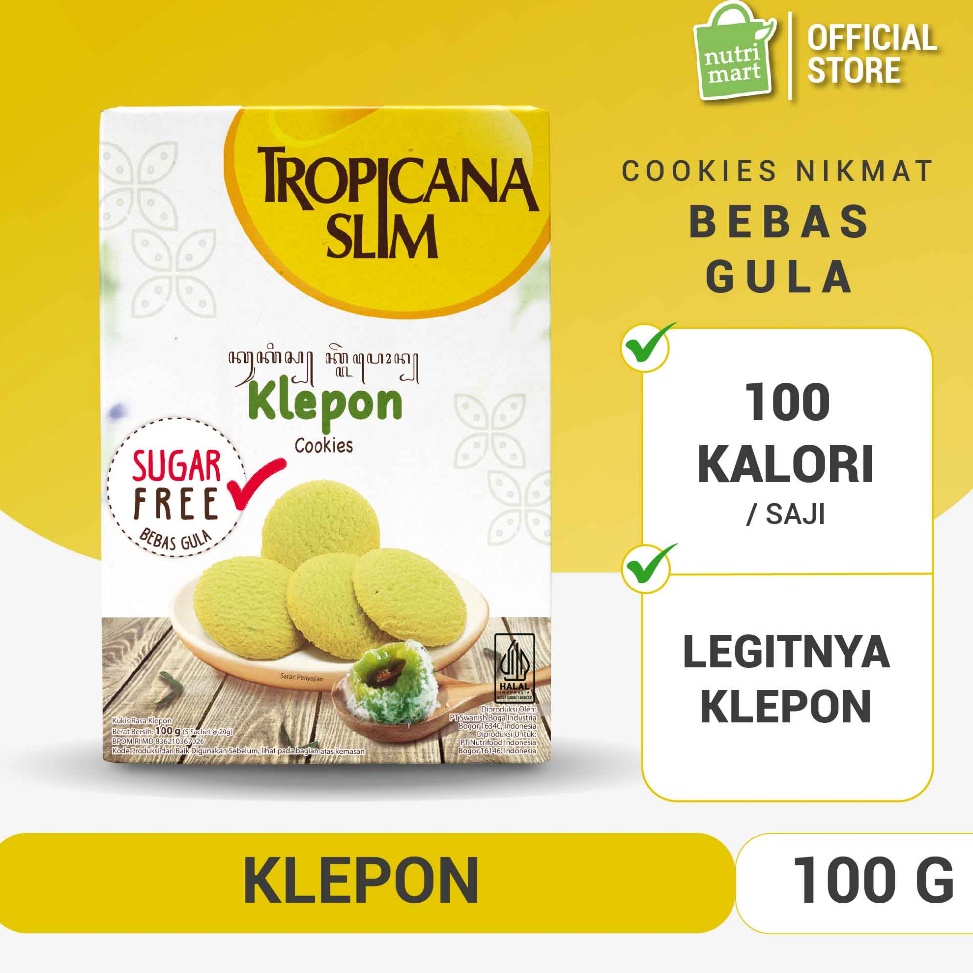 

TERBARU Tropicana Slim Klepon Cookies 5 Sch Snack Biskuit Diet Rendah Kalori Bebas Gula