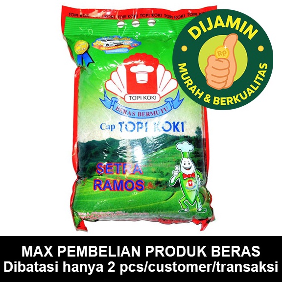 

DISKON TOPI KOKI SETRA RAMOS 5 KG BERAS
