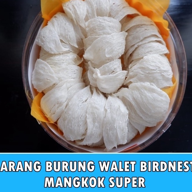 

88 Sarang Burung Walet Bersih Birdnest Mangkok Besar Premium Kualitas Export Natural Asli Yenwo Harga Per Gram