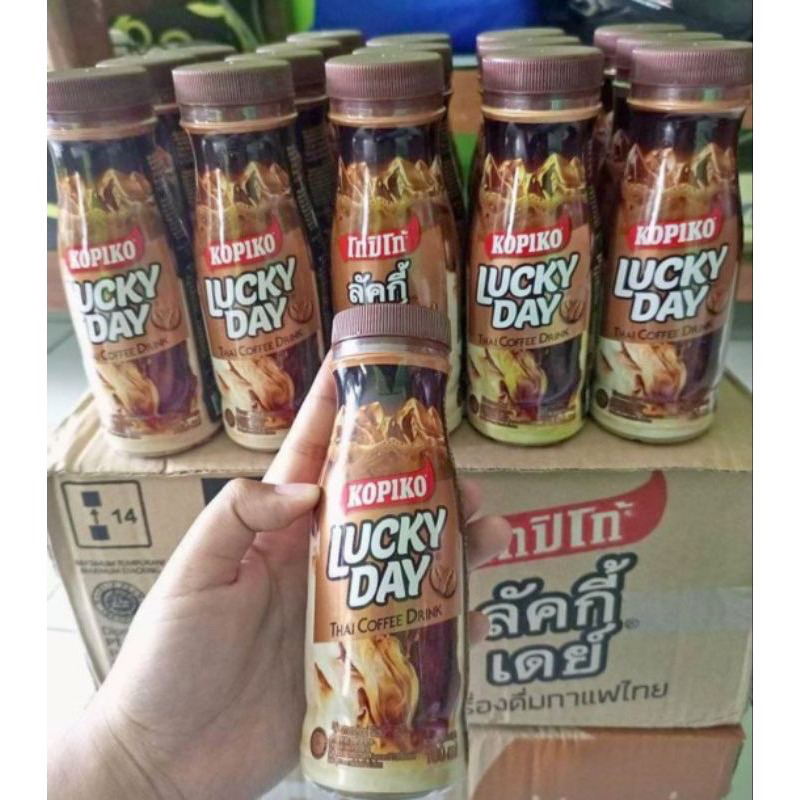 

kopiko lucky day kopi botol 180 ml isi 12 btl