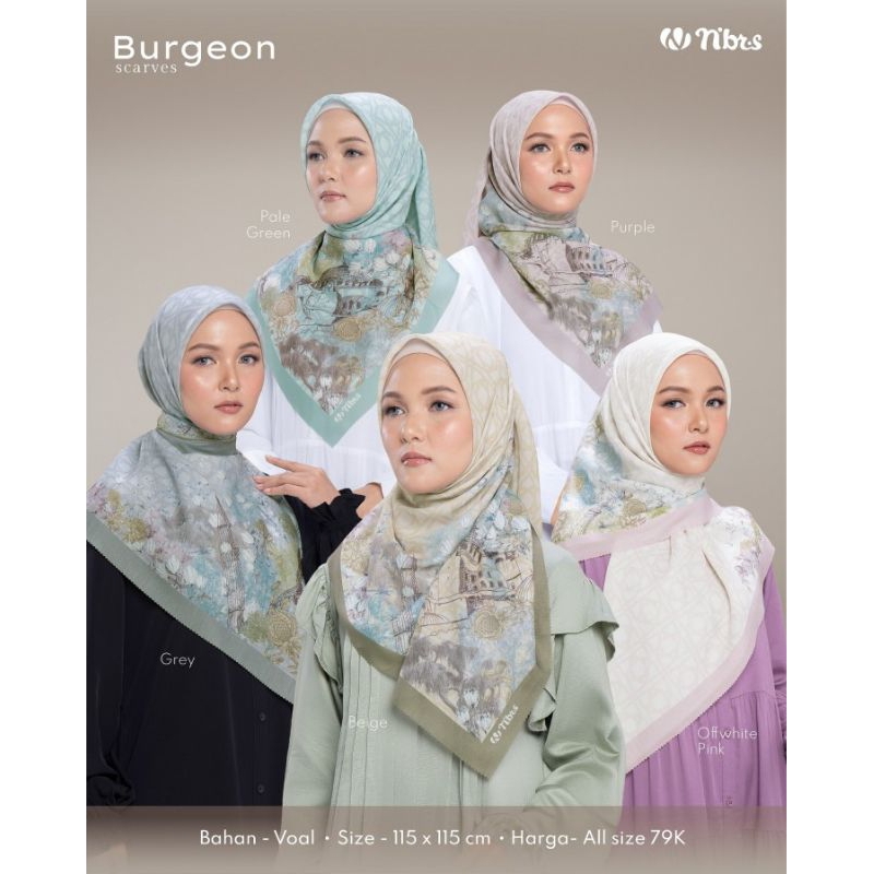 Hijab Segiempat Motif Nibras BURGEON SCARVES