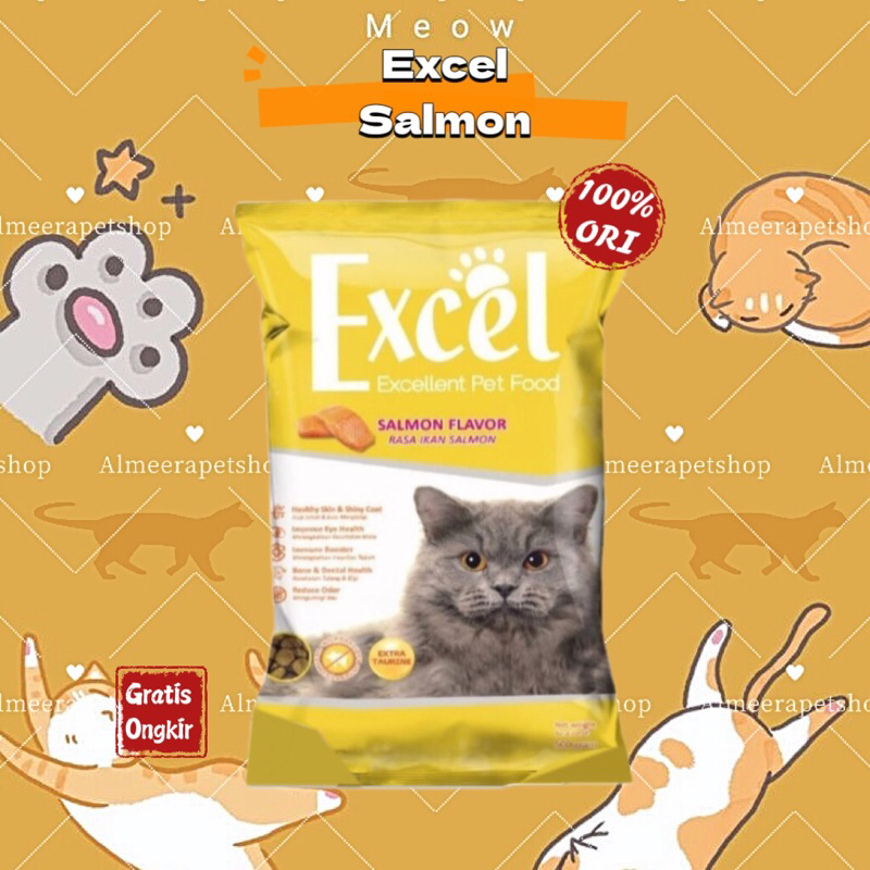 MAKANAN KUCING KERING EXCEL RASA IKAN SALMON 500GR (DRY FOOD)