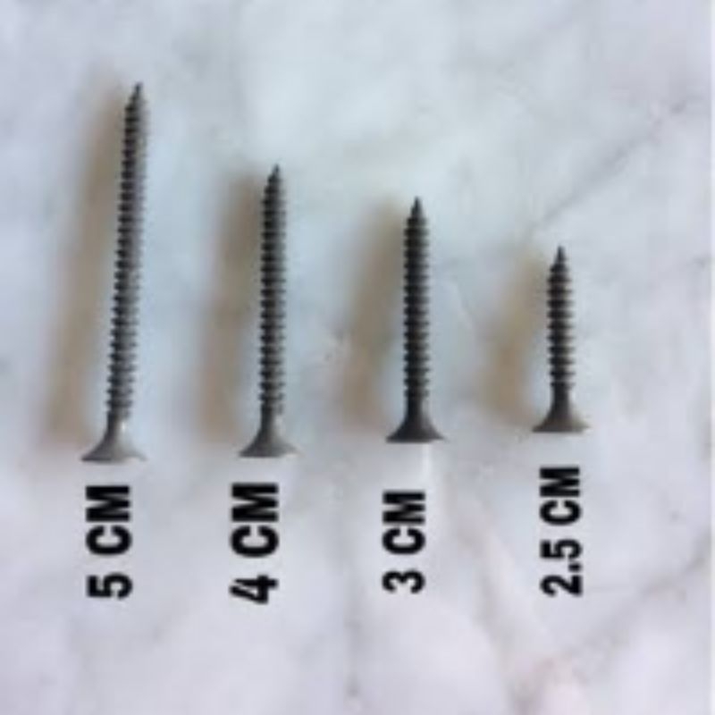 Skrup Gypsum/ Skrup Sekrup Hitam 2.5cm - 5cm isi 50