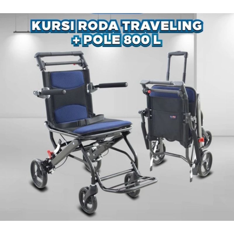 kursi roda traveling onemed + pole 800L