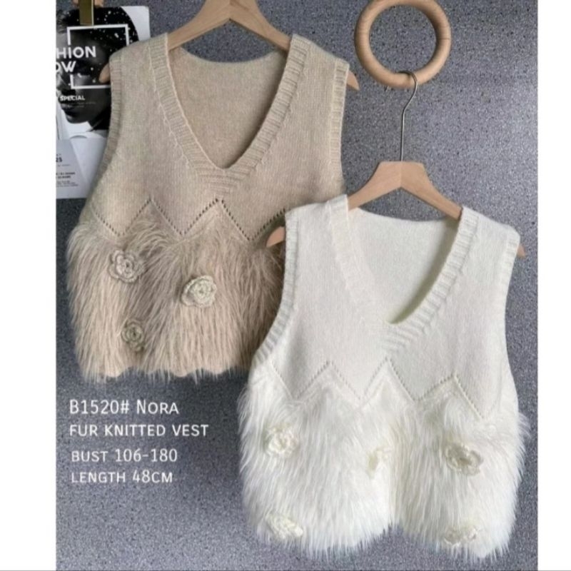 nona rajut bulu rompi import