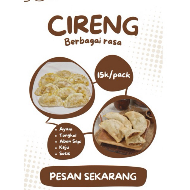 

Cireng Isi 1 PACK(10PCS) Varian Rasa Ayam, Sosis, Tongkol, Keju, Abon sapi, Ati ayam pedasDll, bisa request rasa lain