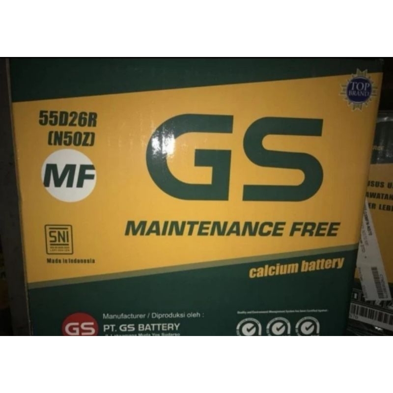 AKI BATERAI MOBIL GS ASTRA KERING 55D26R/N50Z MF COLT DIESEL L300