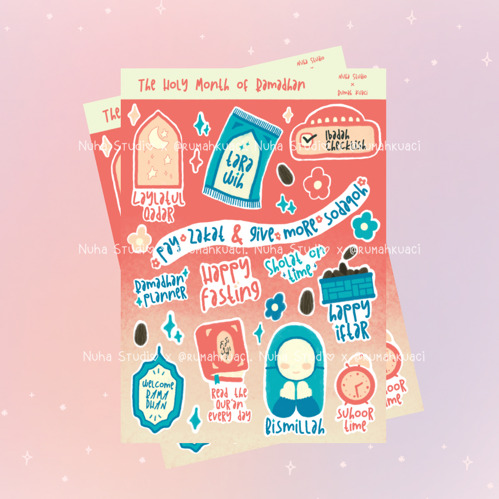 

Sticker by rumahkuaci | The holy month of Ramadhan Puasa Zakat Berbuka Ibadah Lailatul Qadr | Aesthetic Sticker Estetik Stiker HP Laptop Botol Cute Waterproof Scrapbook Diary Journal Bujo Anti Air