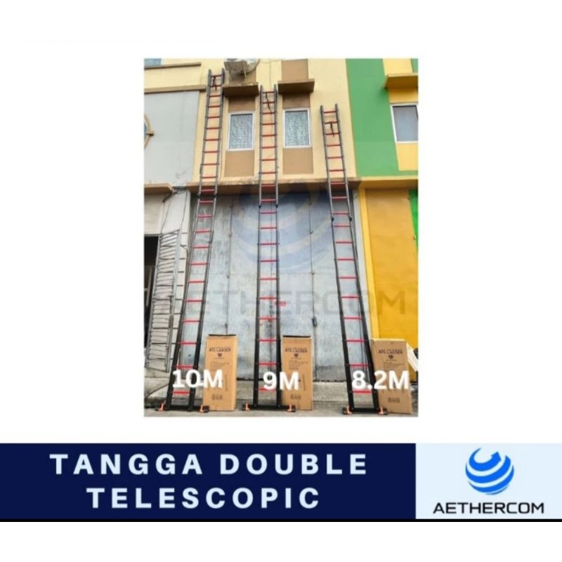 tangga lipat double teleskopik aluminium 10meter