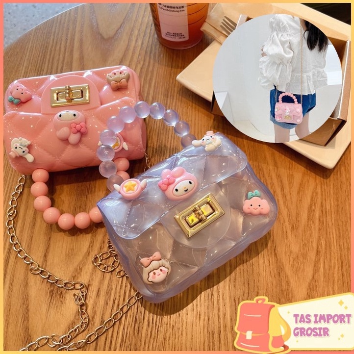 Klaim promo TAS IMPORT GROSIR  T564 Jelly Bag Mutiara Fashion Korea  Tas Jelly Mini Anak Karakter  T
