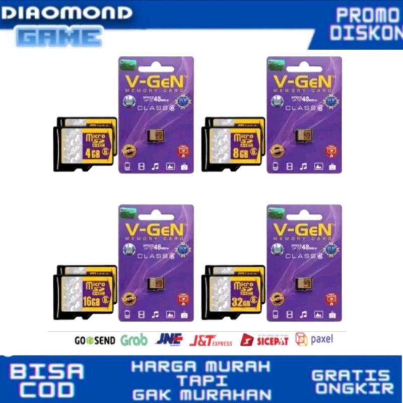 Memory Micro SD V-Gen 4Gb / 8Gb / 16Gb / 32Gb Class 6 Original V-Gen MicroSd