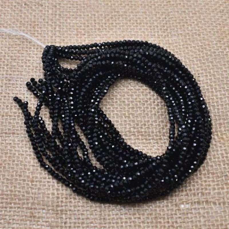 COD✅Manik Crystal Ceko Bakpao Hitam Ukuran 4mm 6mm 8mm Bahan Membuat Kalung Dan Gelang