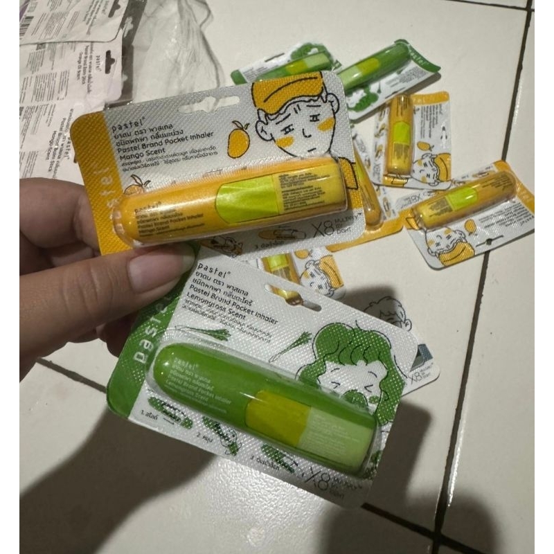 READY STOCK INHALER PASTEL MIXED BERRY VANILLA SCENT LEMONGRASS MANGO ORANGE TRANSLUCENT JAEMIN BIBL