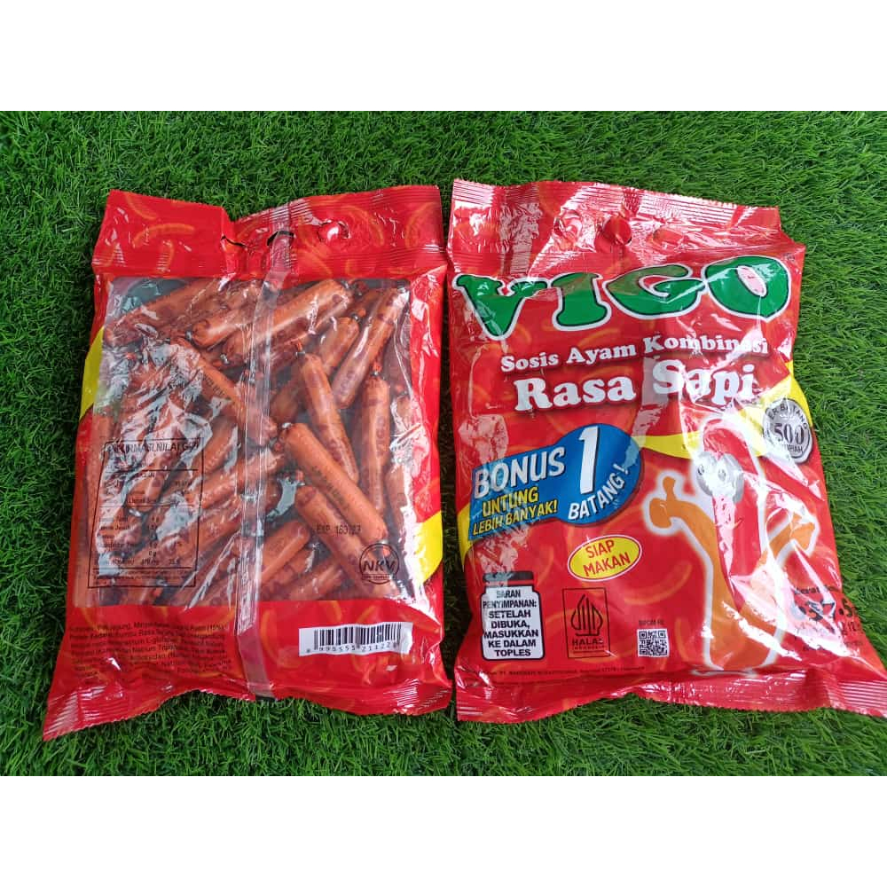 

Sosis Vigo Siap Makan isi 50 + 1 (Sosis Ayam Kombinasi Rasa Sapi)