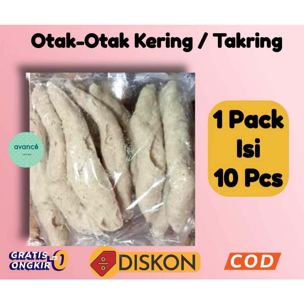 

Otak-otak Kering / Takring Asli Bandung, Renyah, Enak dan Gurih (1 Pack Isi 10 Pcs)