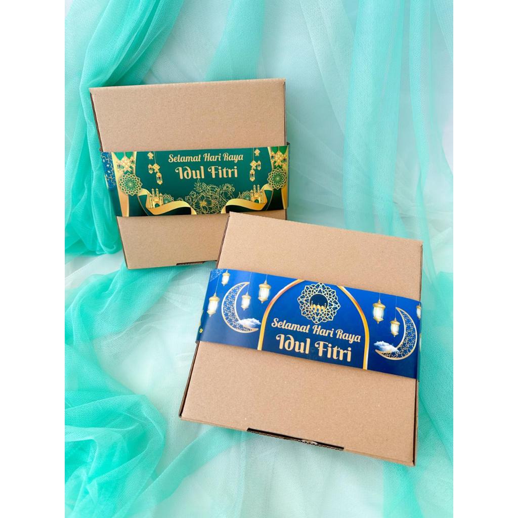 

Lebaran Idul Fitri Sleeve BOX / JAR - Belt Label Kotak Hampers / Box Kue / Botol Jar