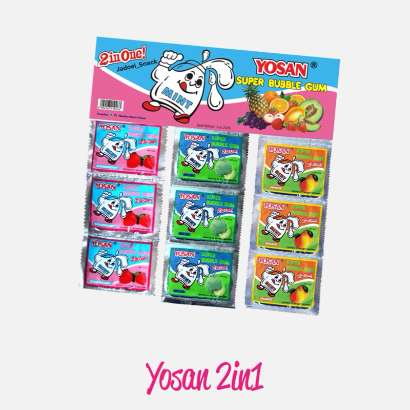 

Permen Karet Yosan 2IN1 - Permen karet Jadul - Isi 24 pc by Jadoel Snack