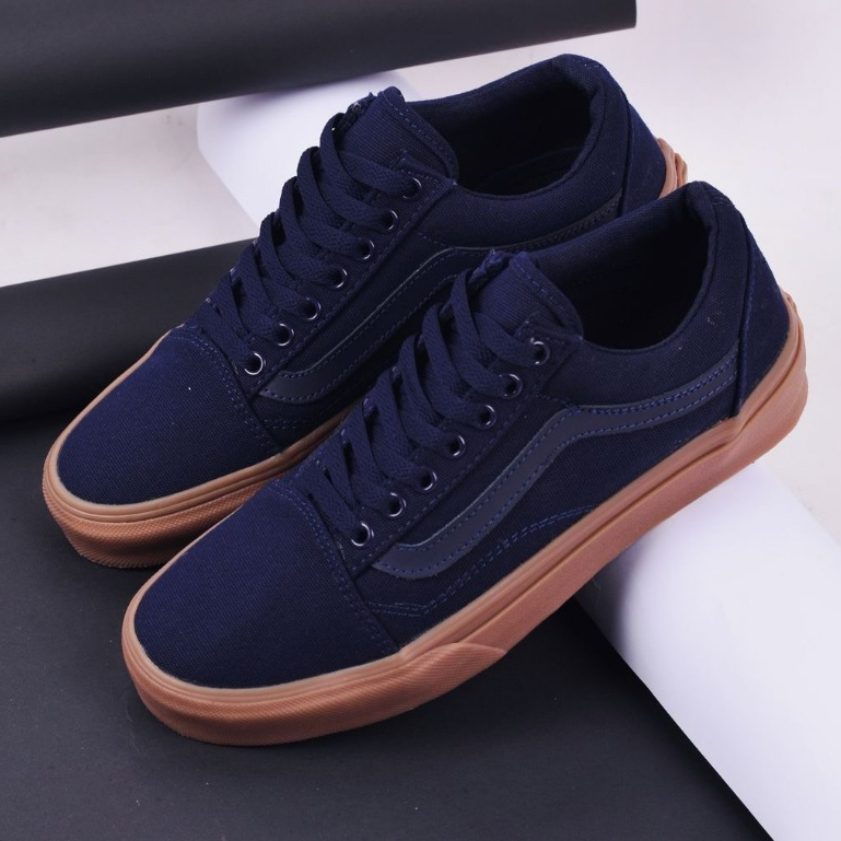SEPATU SNEAKERS KASUAL OLD SKOOL MONO DK.NAVY GUM PREMIUM BNIB / GRADE ORIGINAL SEPATU SNEAKERS KASU