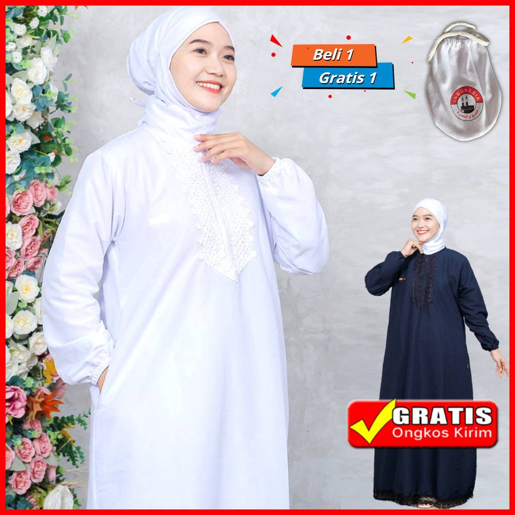 Gamis + Celana Ihrom Haji dan Umroh / Stelan Umroh dan Haji / Gamis Umroh Putih Gamis Haji Hitam Khu