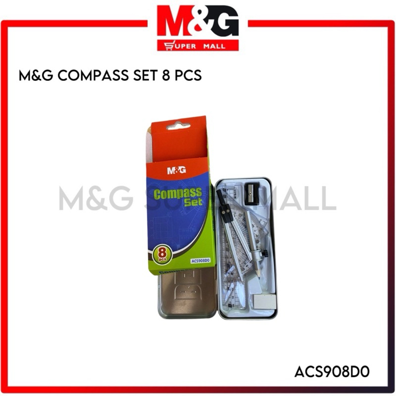 

M&G Compass set 8pcs With Box / Jangka Set 8 pcs Kotak Besi ACS908D0