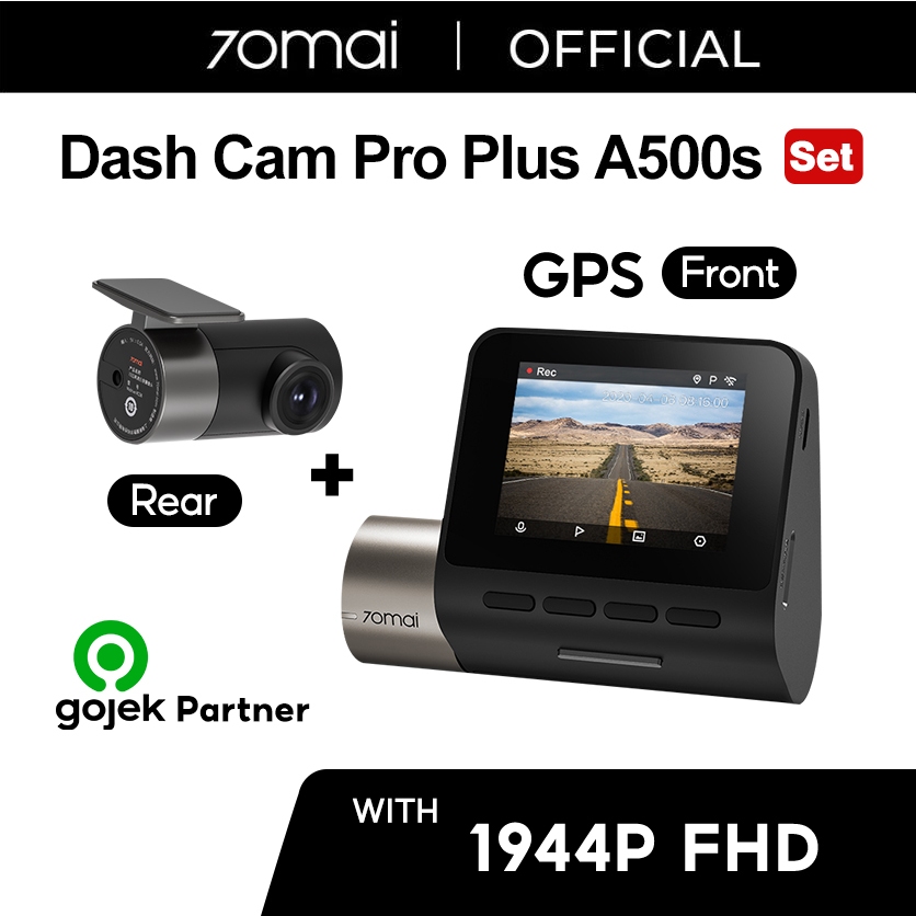 Foto 70mai Dash Cam Pro Plus A500s Set 1944P GPS ADAS(Front +Rear Camera)