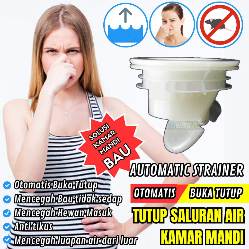 Cegah Hewan Masuk Drainase Otomatis Buka Tutup Saluran Air Kamar mandi
