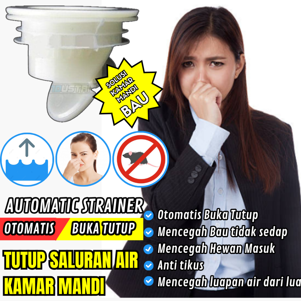 Tutup saluran air otomatis Cegah Tikus Masuk Drainase kamar mandi