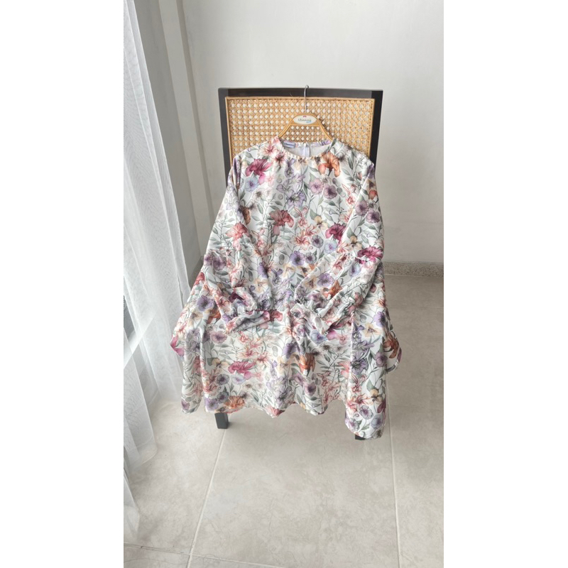 Tunik Motif Bunga Setelan One Set