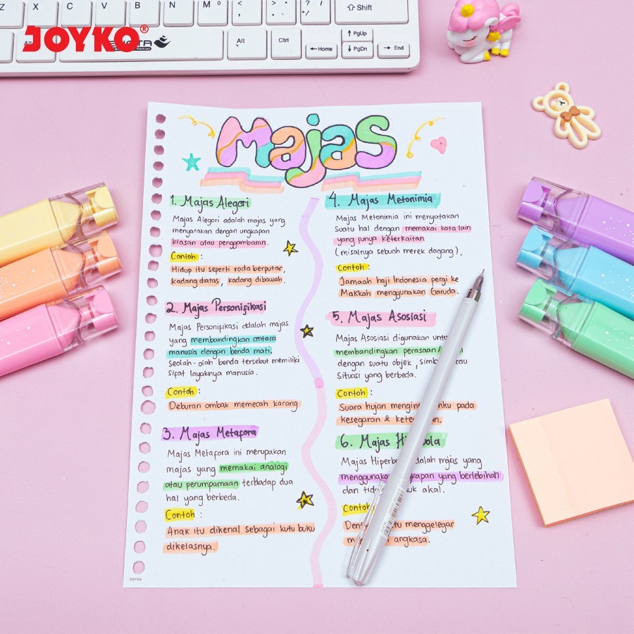 

mdn JOYKO Highlighter Pastel Set Penanda Berwarna Hl-85 6 Warna