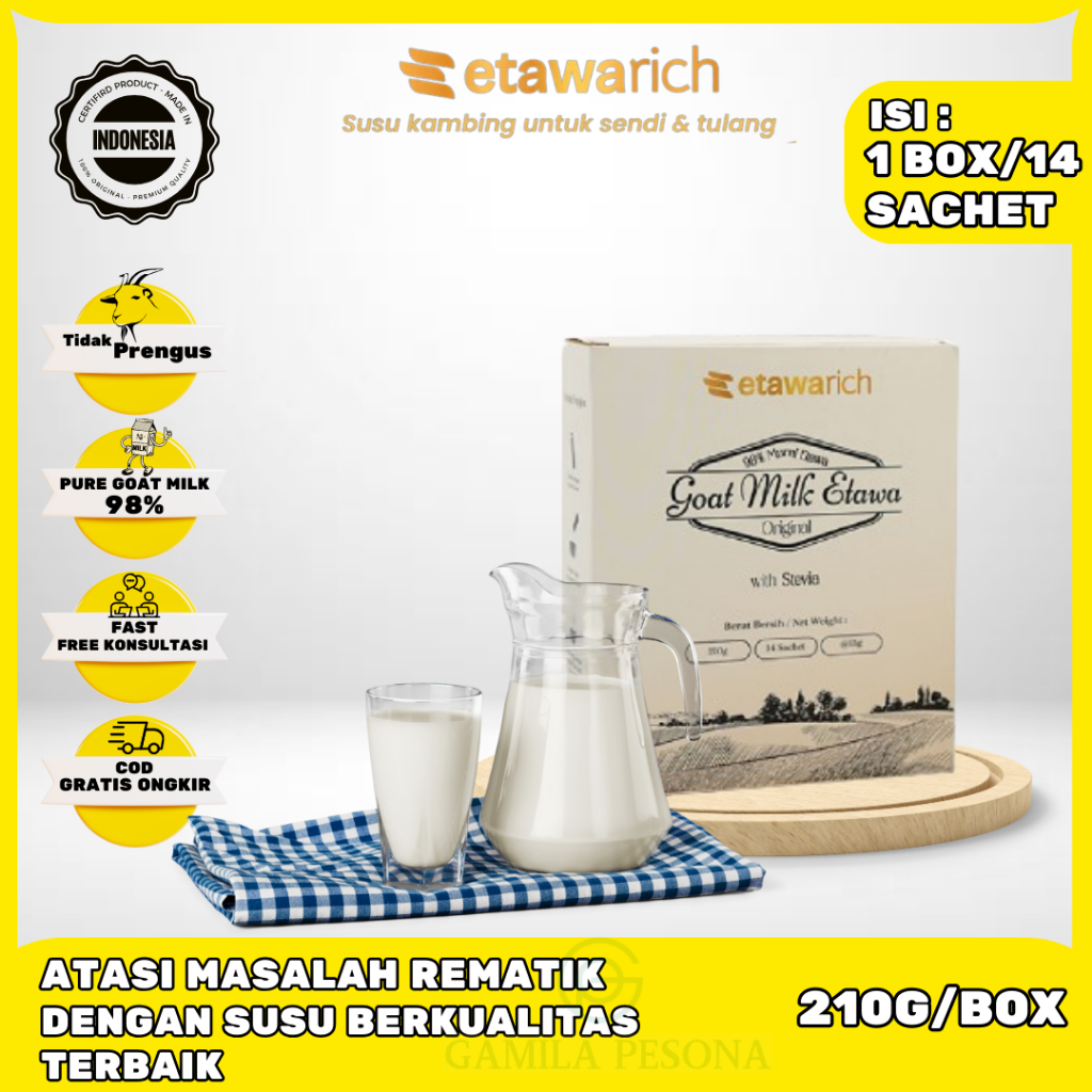 

Viral Etawarich Paket isi 3 Box Susu Etawa Tingkatkan Kepadatan & Kesehatan Tulang