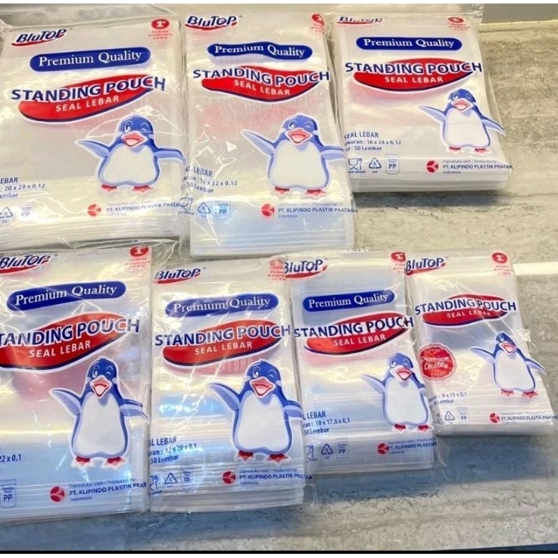 Plastik standing pouch klip tebal/ plastik kemasan berdiri klip tebal segala ukuran