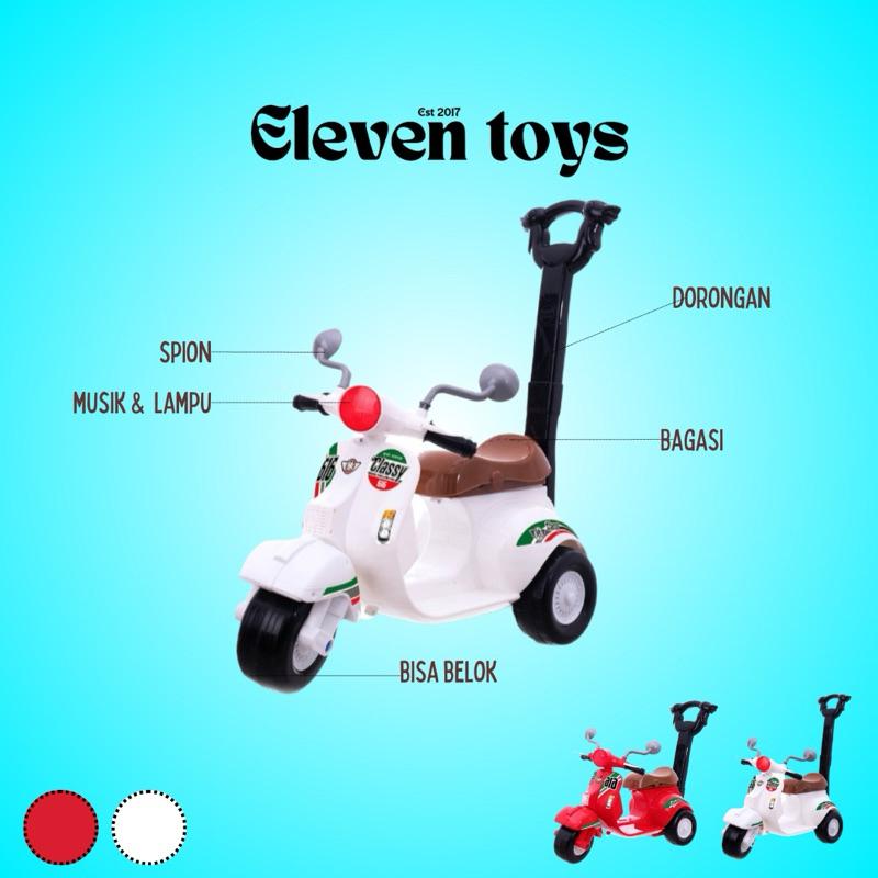 Mainan motor vespa dorong anak SHP MV 616 / mainan dorong anak / mainan anak vespa dorong