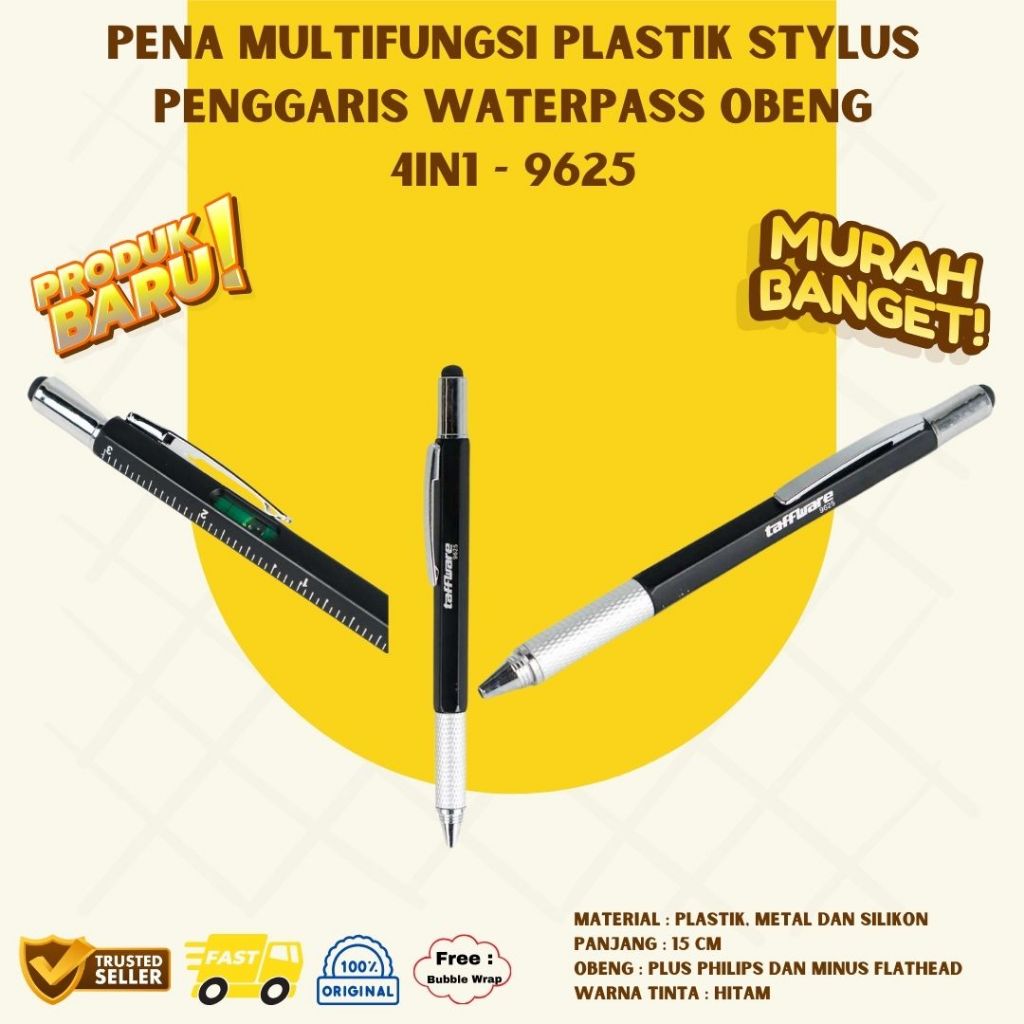 

Pena Multifungsi Plastik Penggaris Stylus Obeng Waterpass Lengkap