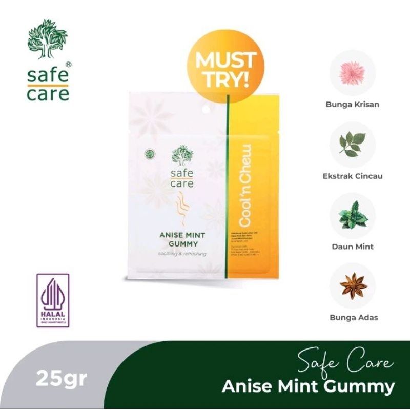 

Safe Care Anise mint gummy 25 gr / permen safe care