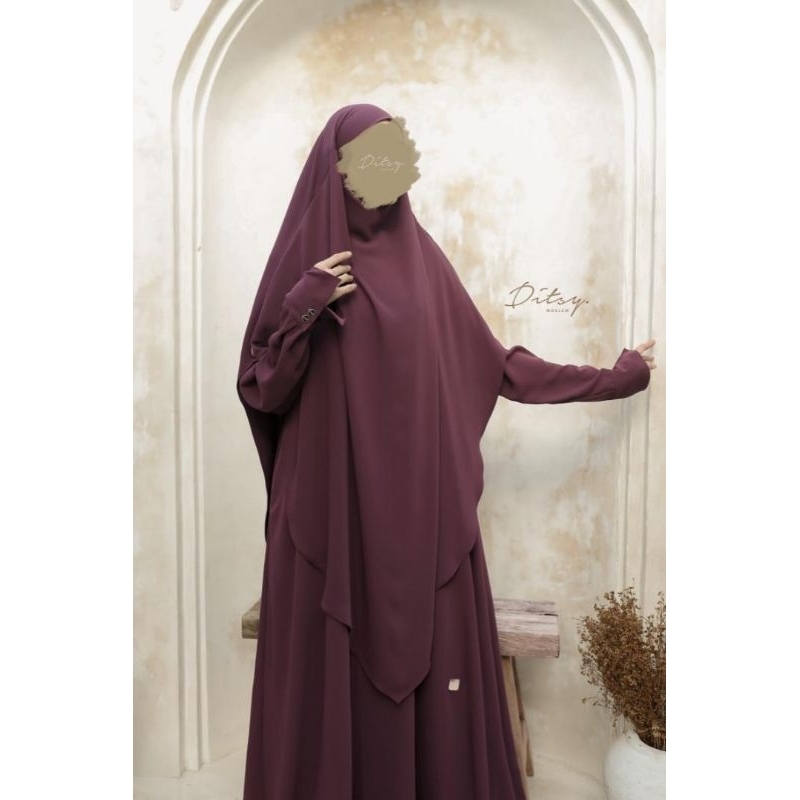 Lorry Mina Dark Burgundy (M) Ditsy Moslem