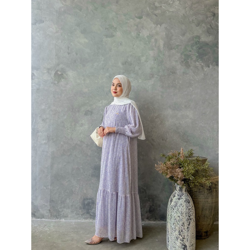 Yoya – Mona Dress – Gamis Wanita Motif Bunga Timeless