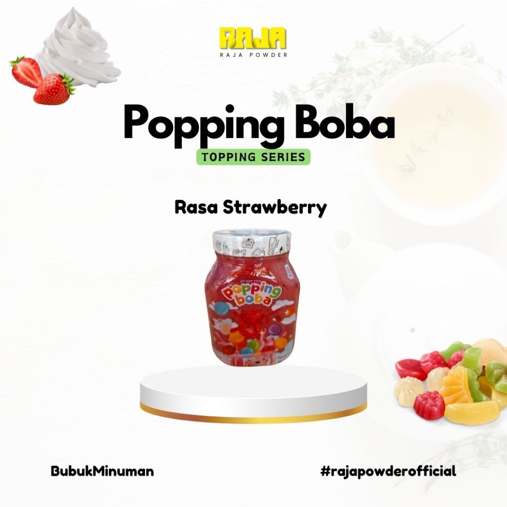 

Topping Minuman Popping Boba Rasa Buah Strawberry