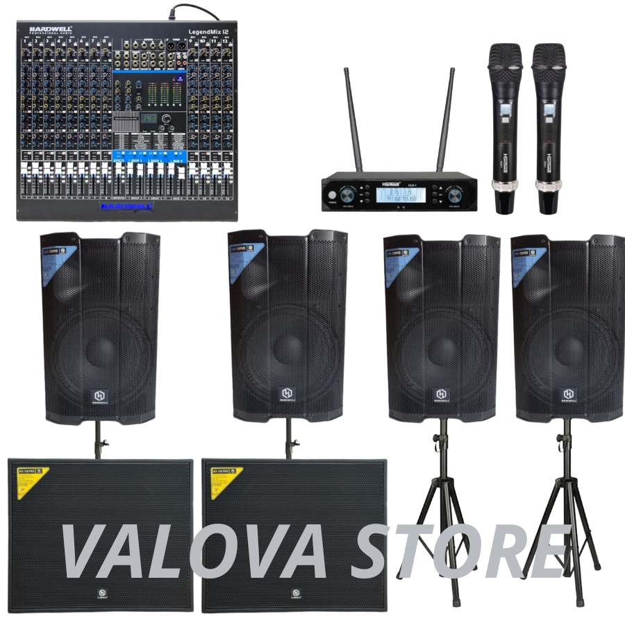 Paket 19 soundsystem HARDWELL DSR 15 PRO + Legendmix 12 + IRX118 PRO