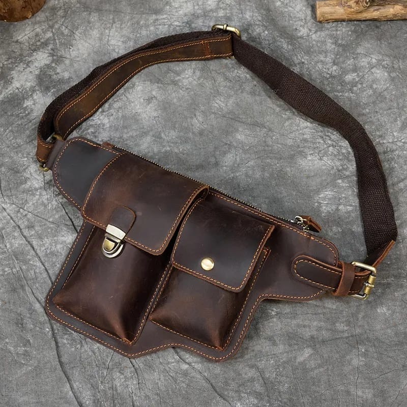 Tas Pinggang Kulit Asli - Tas Handphone - Tas Selempang Kulit Asli GARUT