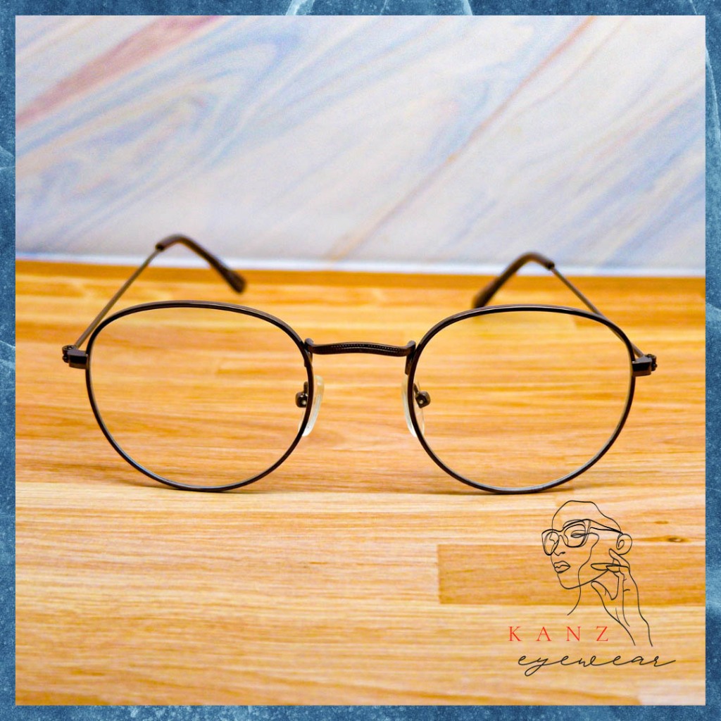 Kaca Mata Normal Non Minus Pria Wanita Bulat Bening Fashion Cowok Cewek Keren