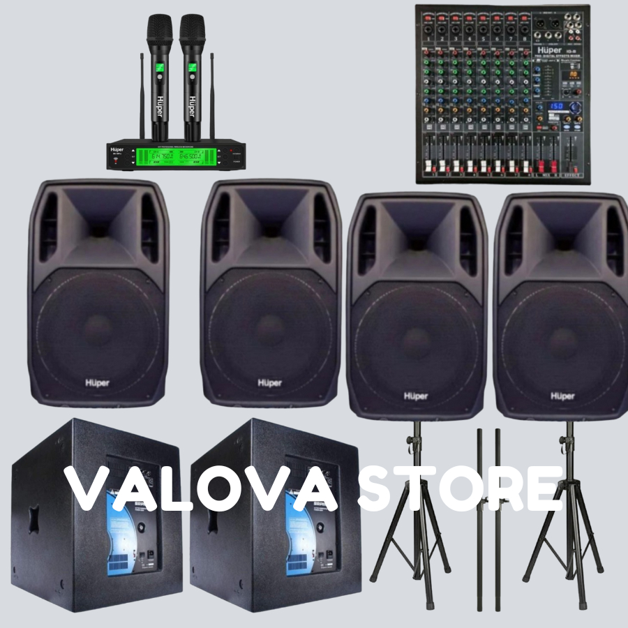 Paket 3 soundsystem outdoor Huper AK15A + Sub SRP118SE + Huper IG8