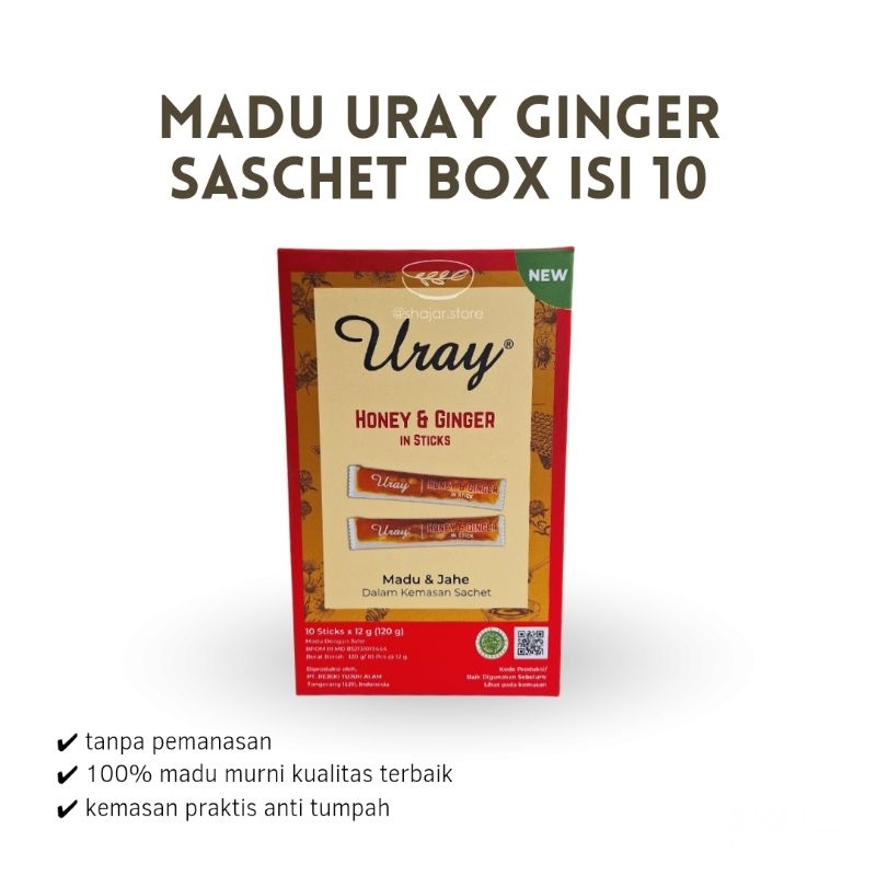 

MADU URAY GINGER BOX ISI 10 SACHET//MADU MURNI 100%