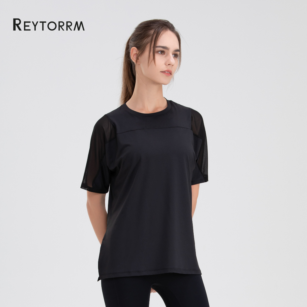 Reytorrm Kaos Sport Baju lengan Pendek Wanita Olahraga Gym Yoga T-shirt  Oversize（DX052) Image 3