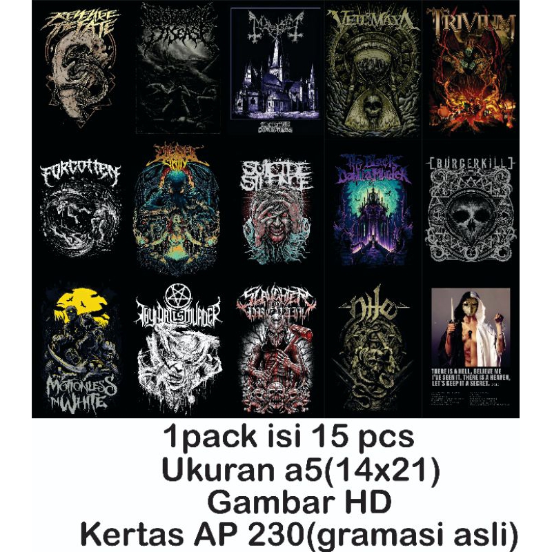 POSTER AESTHETIC BAND METAL SERIES 1 | PAKET 15PCS