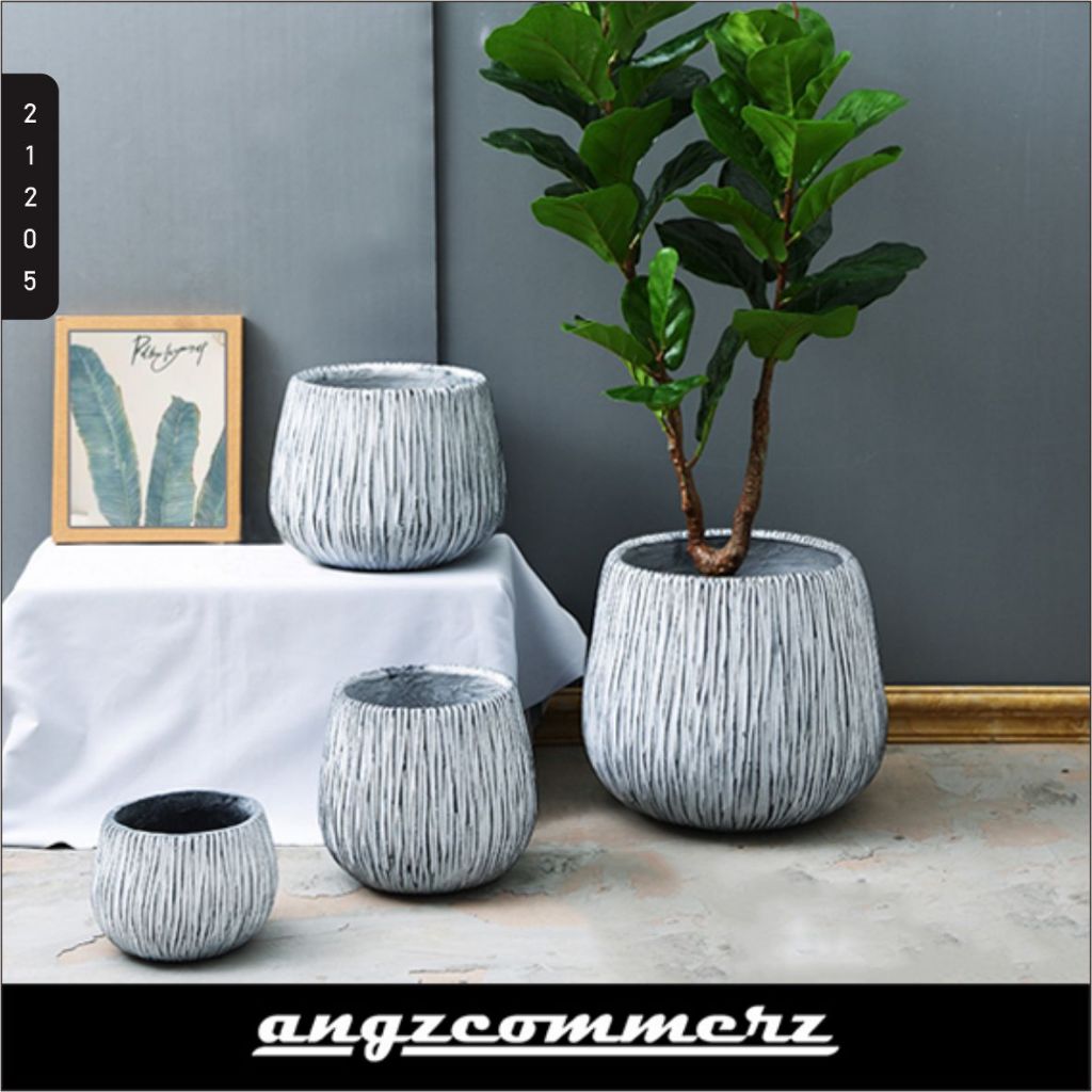 Pot Batu Estetik Tanaman Pohon Palsu Artifisial Pot Tanaman Palsu