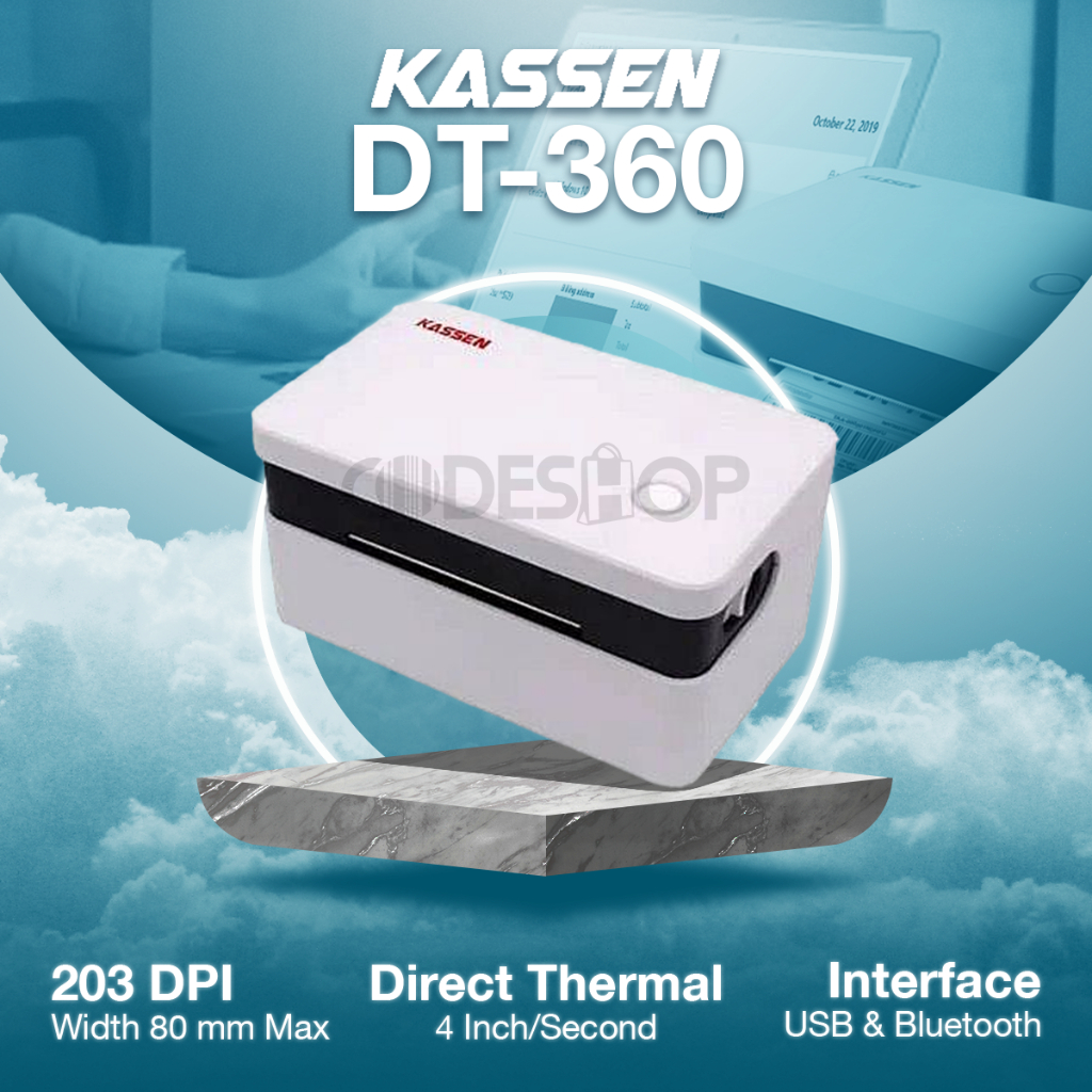 PRINTER THERMAL BLUETOOTH KASSEN DT-360 USB - BARCODE PRINTER